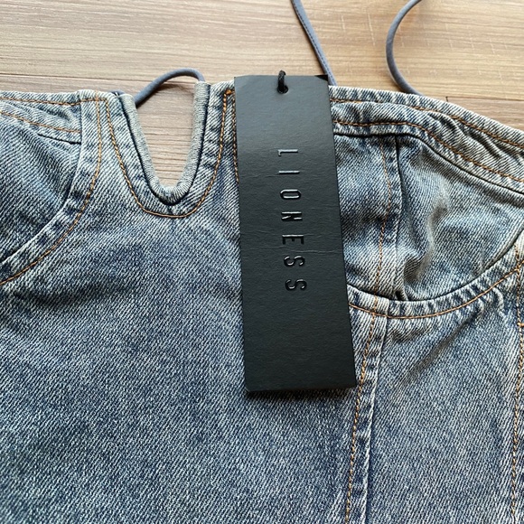 LIONESS Denim Del Gato Corset Top Size Medium | New With Tags - Picture 3 of 8